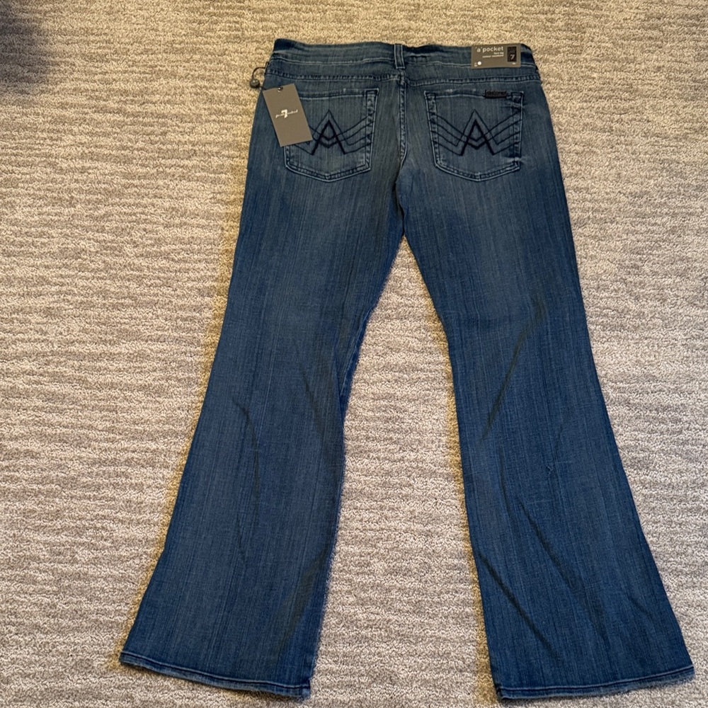7 For All Mankind Dark Blue Flare Jeans